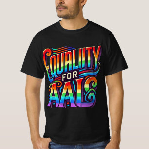 Gelijkheid voor iedereen. Veelkleurig typografisch T-shirt
