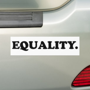 Gelijkheid wit zwart moderne typografie minimalist bumpersticker