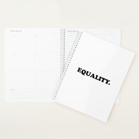 Gelijkheid wit zwart moderne typografie minimalist planner (Display)