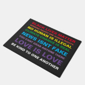 gelijkheid zwart leven is een pride deur mat 18x24 (Schuin)