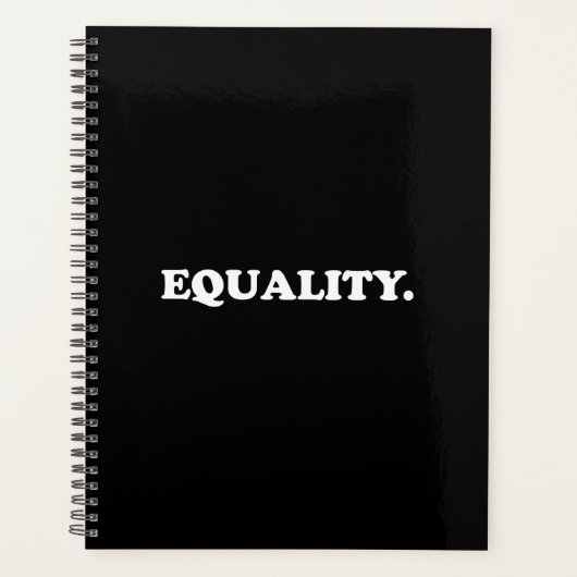 Gelijkheid zwarte witte moderne typografie minimal planner (Voorkant)