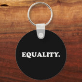 Gelijkheid zwarte witte moderne typografie minimal sleutelhanger (Voorkant)