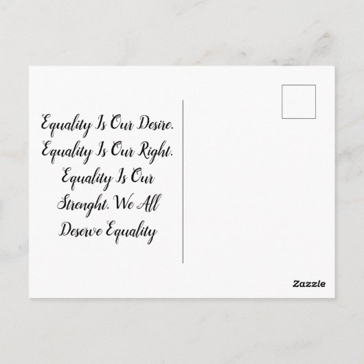 Gelijkheidingshurzen Geen patriottische rechten vo Briefkaart (Achterkant)