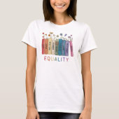 Gelijkheidsboeken en bloemen t-shirt (Voorkant)