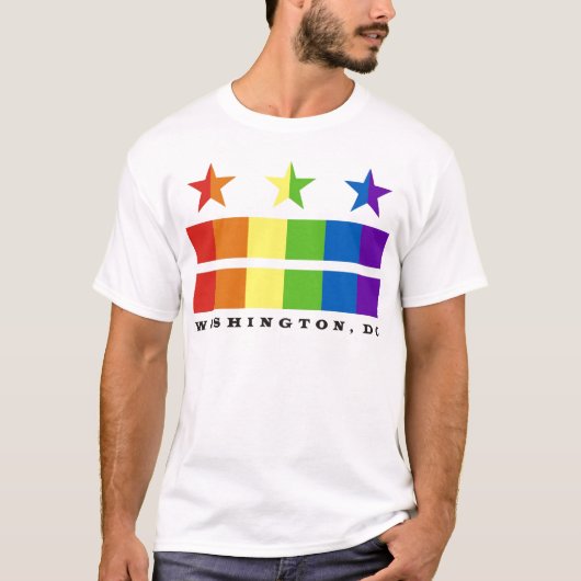 Gelijkstroomvlag regenboog met tekst t-shirt (Voorkant)