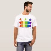 Gelijkstroomvlag regenboog met tekst t-shirt (Voorkant volledig)