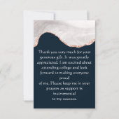 GelijkstroomWITTE EN ROOS-GOLD ZWARTE FOGRA AGATE Bedankkaart (Achterkant)