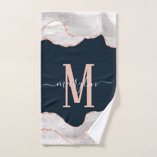 GelijkstroomWITTE EN ROOS-GOLD ZWARTE FOGRA AGATE  Handdoek (Handdoek)