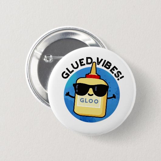 Gelijmde Vibes Grappige Lijmwoordspeld Ronde Button 5,7 Cm (Voorkant /achterkant)