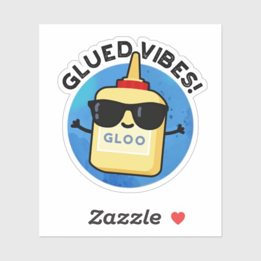 Gelijmde Vibes Grappige Lijmwoordspeld Sticker (Vel)