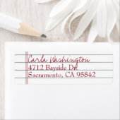 Gelijnd Notitieboek papier Retouradreslabel Etiket (Insitu)