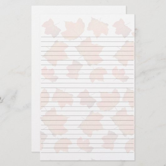 Gelijnd papier met esdoornbladeren achtergrond (Voorkant / Achterkant)