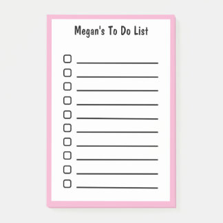 Gelijnd te doen lijst Zacht roze magenta plakbrief Post-it® Notes