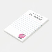 Gelijnde Custom Teacher Name Waterverf Apple Post-it® Notes (Schuin)