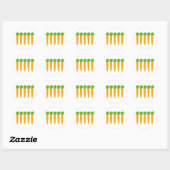 Gelijnde wortels ronde sticker (Vel)