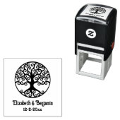 Gelijst Krullerige Boom des Levens Koppel Namen Da Zelfinktende Stempel (In situ)