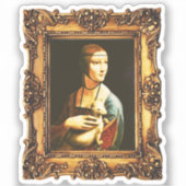 Gelijst Renaissance Kunst: Dame met Hermelijn Da V Sticker (Voorkant)