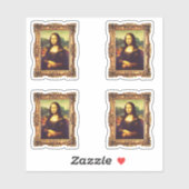 Gelijst Renaissance Kunst: Mona Lisa door Da Vinci Sticker (Vel)
