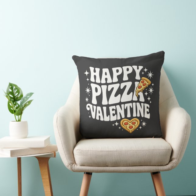 Gelïllustreerde Pizza Valentijn Grappige Pizza Lie Kussen (Stoel)