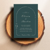 Gelimiteerde spar moderne boog foto elegante bruil kaart