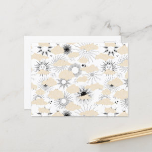 Gelimiteerde zwarte zonnen achter getextureerde kl briefkaart