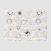 Gelimiteerde zwarte zonnen achter getextureerde kl tissuepapier (Voorkant)