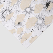 Gelimiteerde zwarte zonnen achter getextureerde kl tissuepapier (Detail)