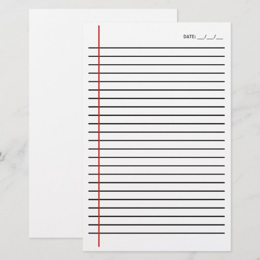 Gelineerd Briefpapier (Voorkant / Achterkant)