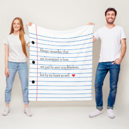 Gelinieerd papierblad Uniek op maat Fleece Deken