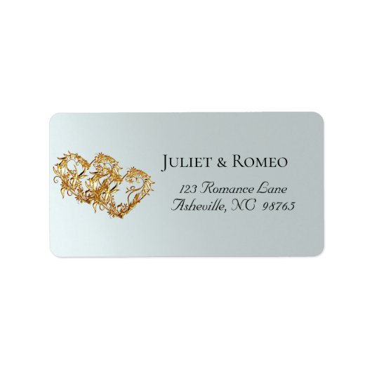 Gelinkte Gouden Hart Retouradres Etiket (Voorkant)