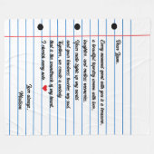 Gelinkte papieren letter Script Love Note Fleece Deken (Voorkant (Horizontaal))