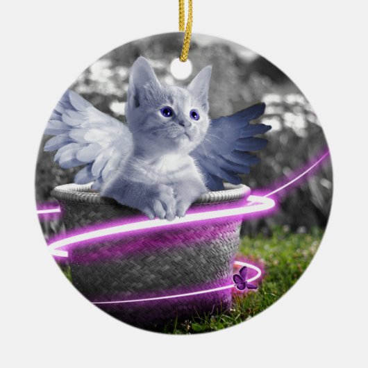 gelkat keramisch ornament (Voorkant)