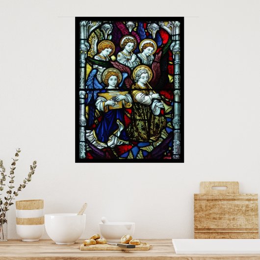 gelkleurd glas poster (Keuken)