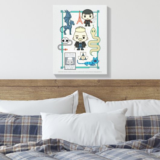 GELLERT GRINDELWALD™ en Barebone-Cartoon Canvas Afdruk (Insitu (Slaapkamer))