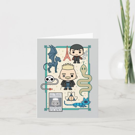 GELLERT GRINDELWALD™ en Barebone-Cartoon Kaart (Voorkant)