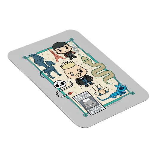 GELLERT GRINDELWALD™ en Barebone-Cartoon Magneet (Rechterzijde)