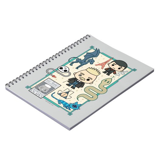 GELLERT GRINDELWALD™ en Barebone-Cartoon Notitieboek (Linkerzijde)