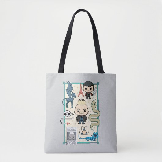 GELLERT GRINDELWALD™ en Barebone-Cartoon Tote Bag (Voorkant)