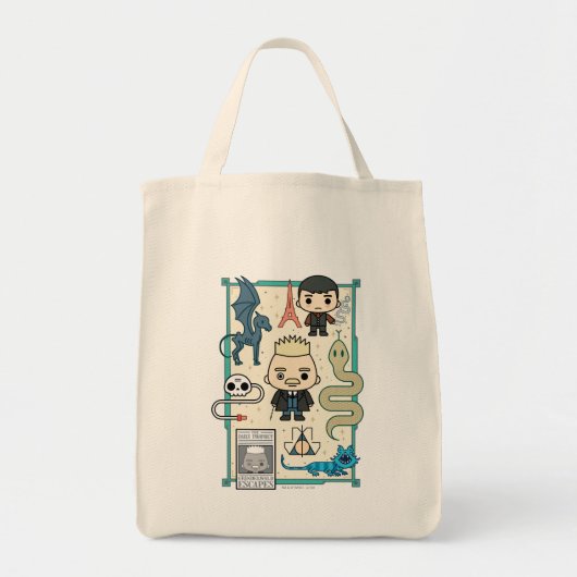 GELLERT GRINDELWALD™ en Barebone-Cartoon Tote Bag (Voorkant)
