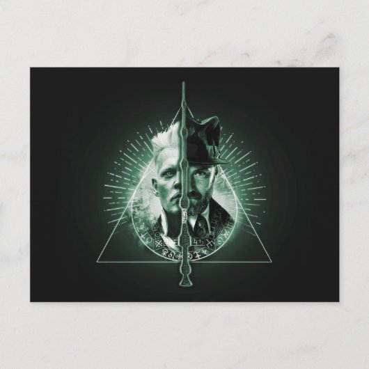 GELLERT GRINDELWALD™ versus Dumbledore Briefkaart (Voorkant)