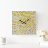 Gelli drukte Gouden Bladeren Vierkante Klok (Huis)