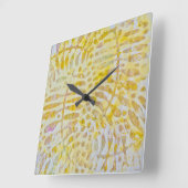 Gelli drukte Gouden Bladeren Vierkante Klok (Hoek)