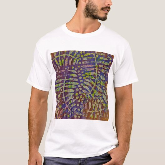 Gelli Print Sjabloon Abstracte Kunst T-shirt (Voorkant)