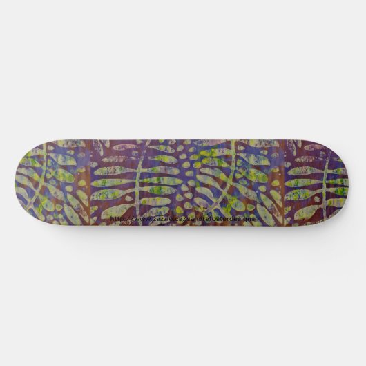 Gelli Print Stencil Abstract Art Persoonlijk Skateboard (Horizontaal)