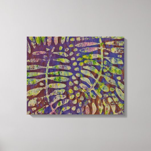 Gelli Print Stencil Abstracte kunst Canvas Art (Voorkant)