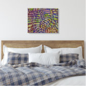 Gelli Print Stencil Abstracte kunst Canvas Art (Insitu (Slaapkamer))