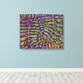 Gelli Print Stencil Abstracte kunst Canvas Art (Insitu (Houten vloer))