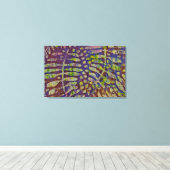 Gelli Print Stencil Abstracte kunst Canvas Art (Insitu (Houten vloer))