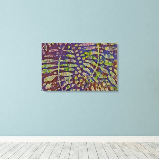 Gelli Print Stencil Abstracte kunst Canvas Art (Insitu (Houten vloer))