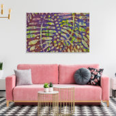 Gelli Print Stencil Abstracte kunst Canvas Art (Insitu (Woonkamer))